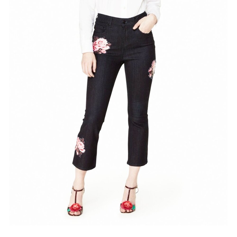 NWT Kate Spade Rose Kick Flare Jeans Size 25
